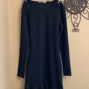 Black Midi dress with ruffles